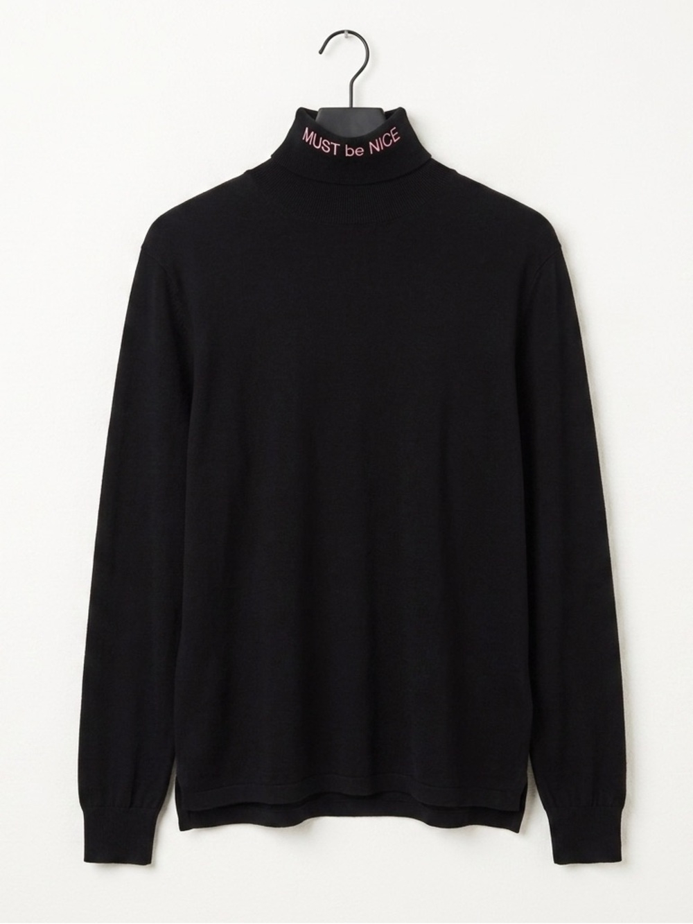 RIPNDIP "Must Be Nice" Mock Neck Turtleneck Black Pink Embroidery Men's Size XL